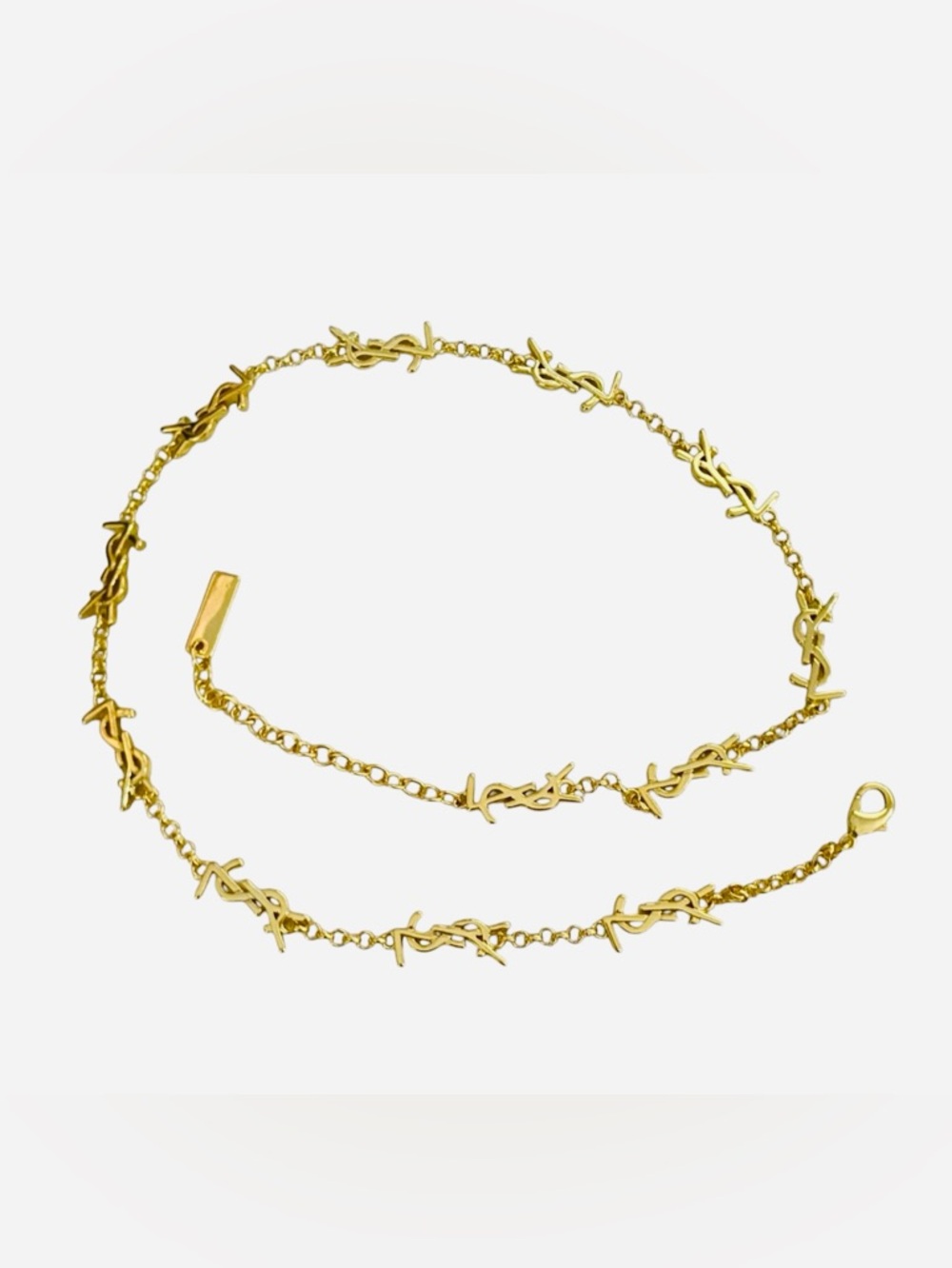 Yves Saint Laurent Gold YSL Cassandre Link Station Chain Necklace - Picture 7 of 9